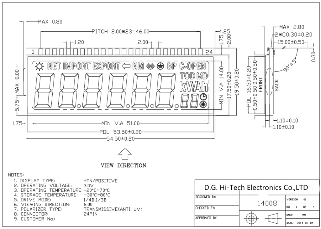 LCD 14008 – SHIJIAZHUANG DIANGUANG HI TECH ELECTRONICS CO., LTD.